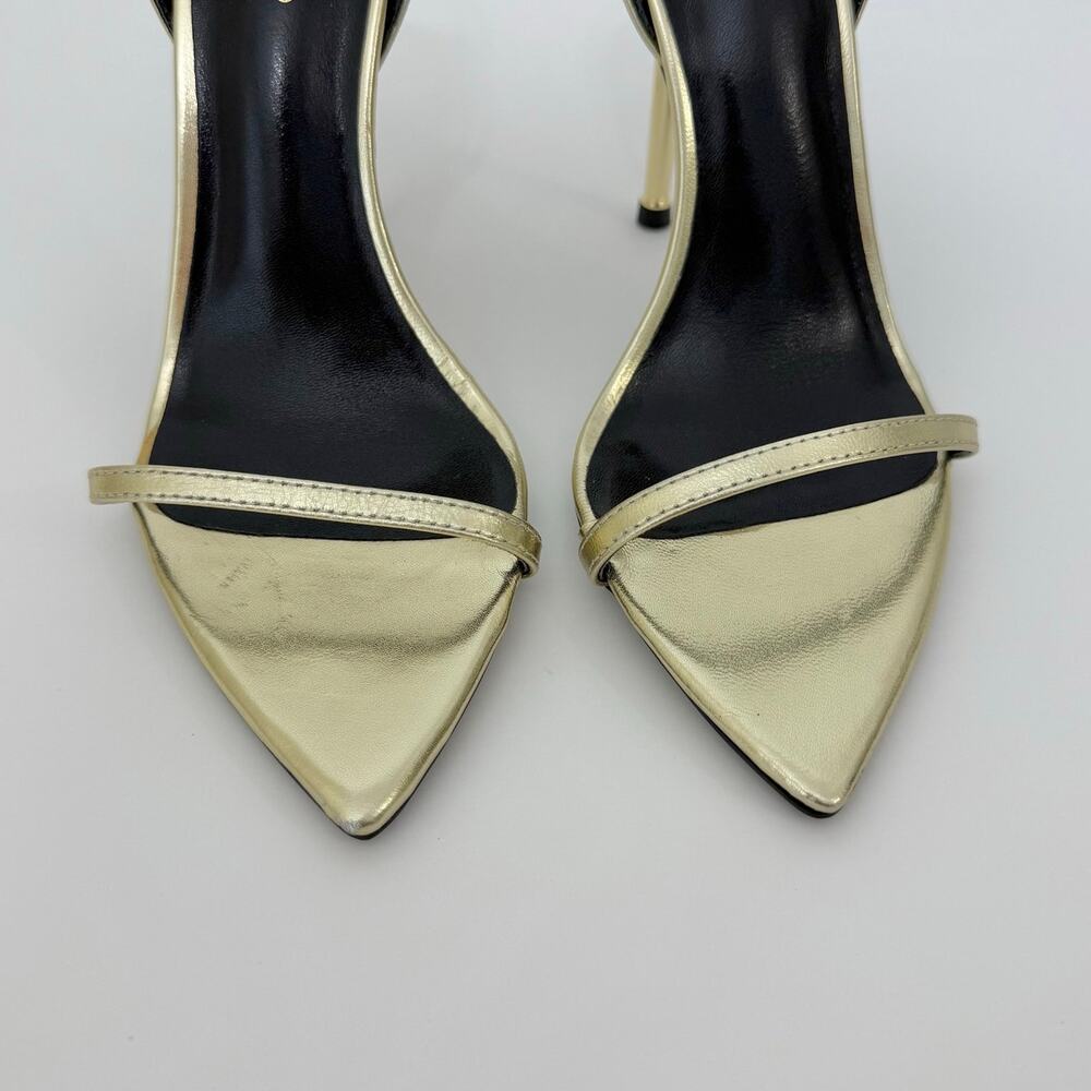 Tony Bianco Myra Sandal Heels Gold Metallic Nappa Leather Size 6 - Picture 3 of 11